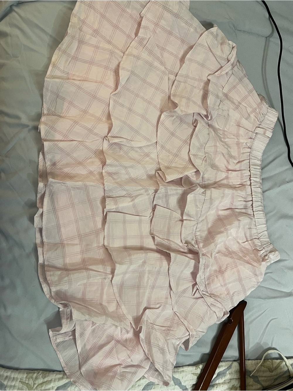 MINKPINK Pink Plaid Ruffle Mini Skirt